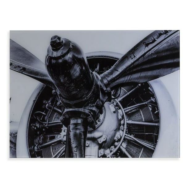 Wall Art Canvas Picture Print Vintage Airplane Engine Propeller Close-up 3.2 
